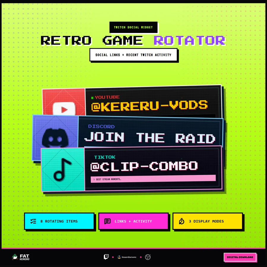 Retro Game Rotator stream widget preview