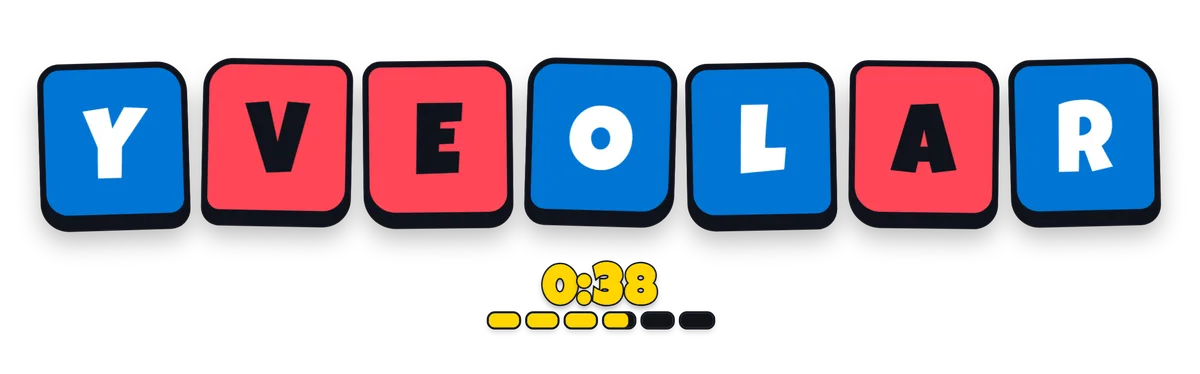 Word Scramble game with shuffled letters and segmented timer
